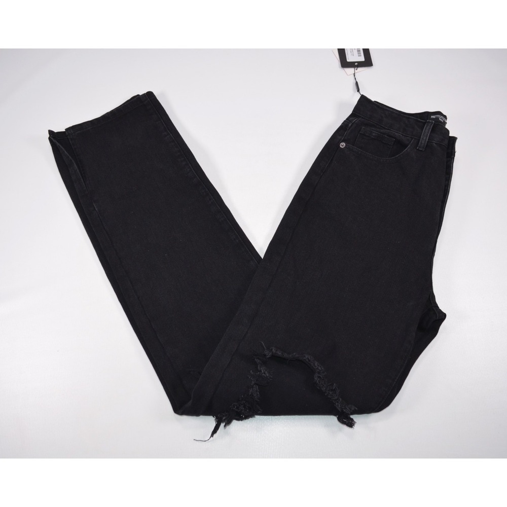 Pretty Little Thing Jeans Womens 10 Tall Blackβ High Rise Waist 28" Inseam 36"